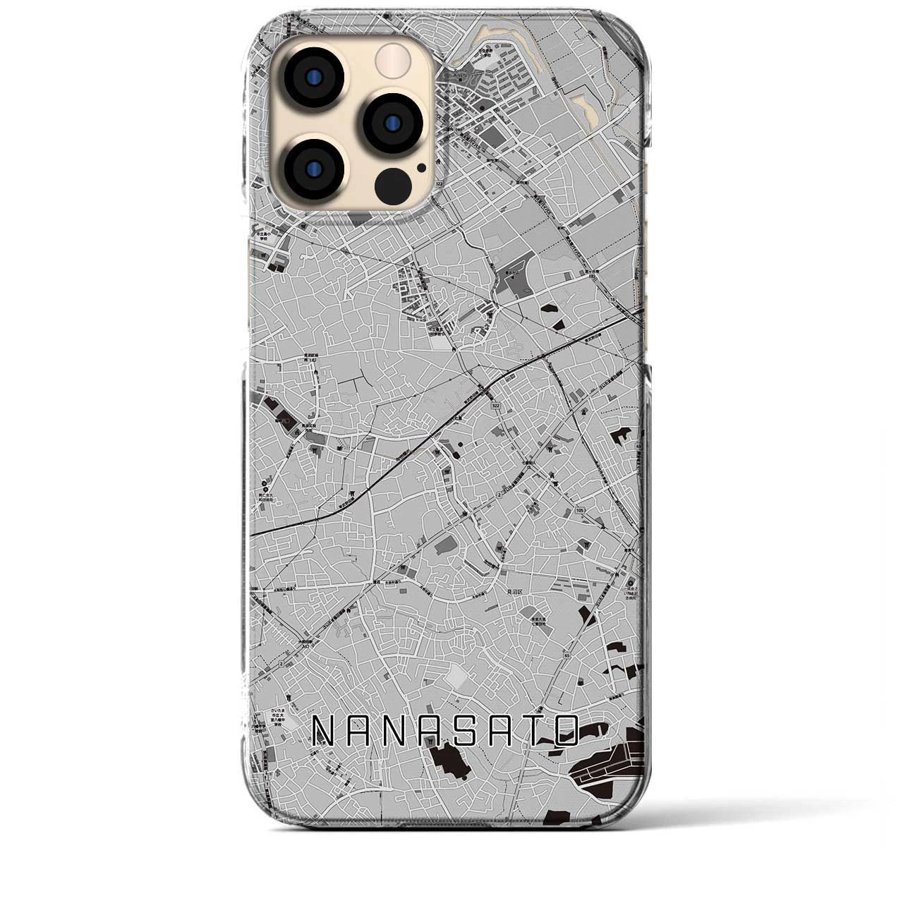 【七里(埼玉県)】地図柄iPhoneケース(クリアタイプ)