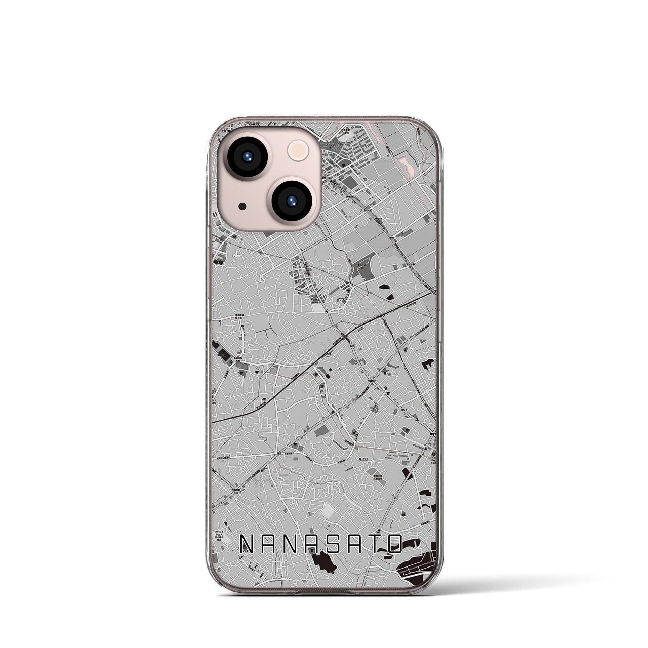 【七里(埼玉県)】地図柄iPhoneケース(クリアタイプ)