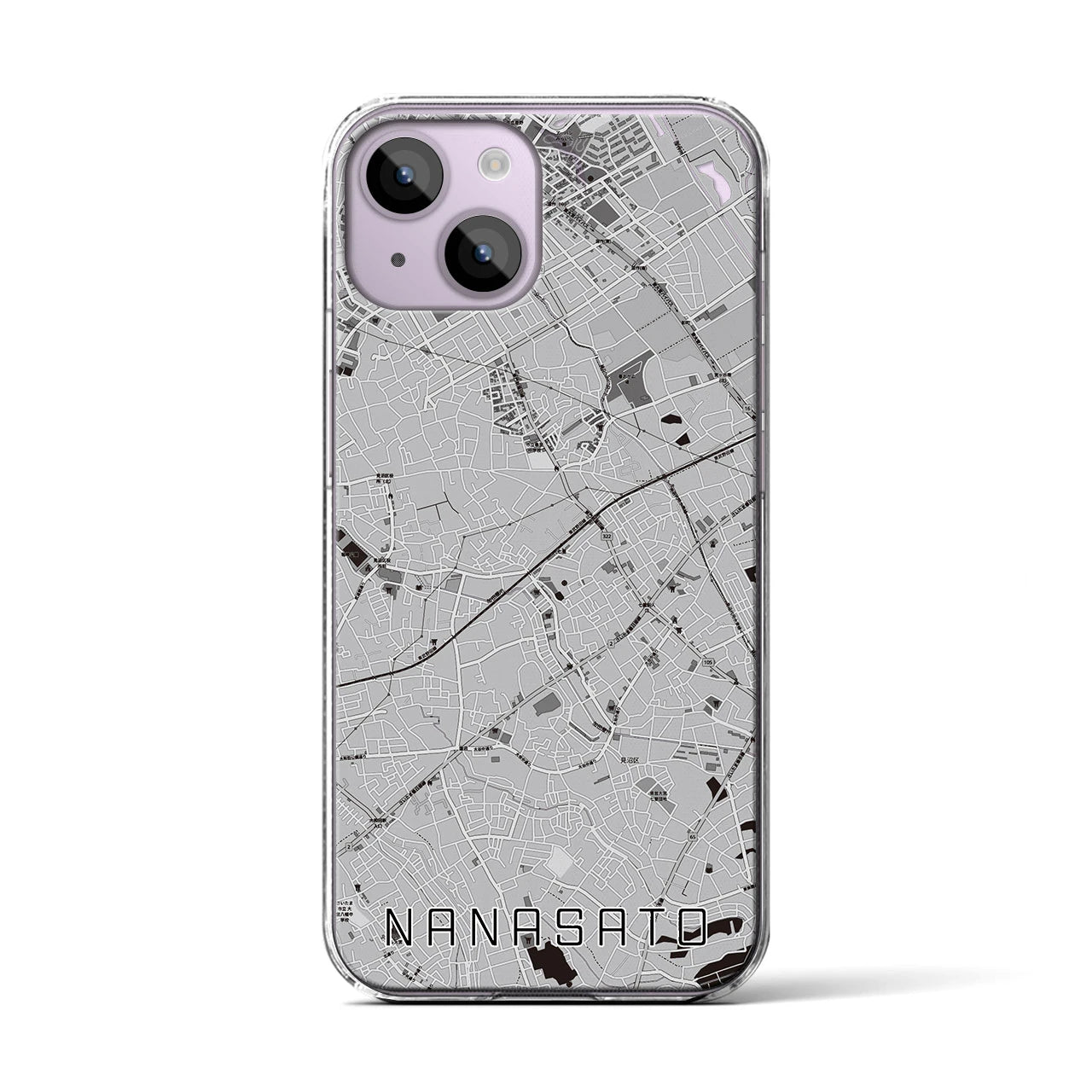 【七里(埼玉県)】地図柄iPhoneケース(クリアタイプ)