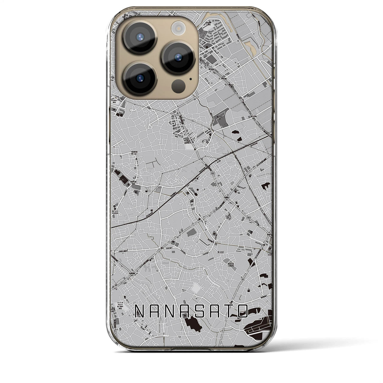 【七里(埼玉県)】地図柄iPhoneケース(クリアタイプ)