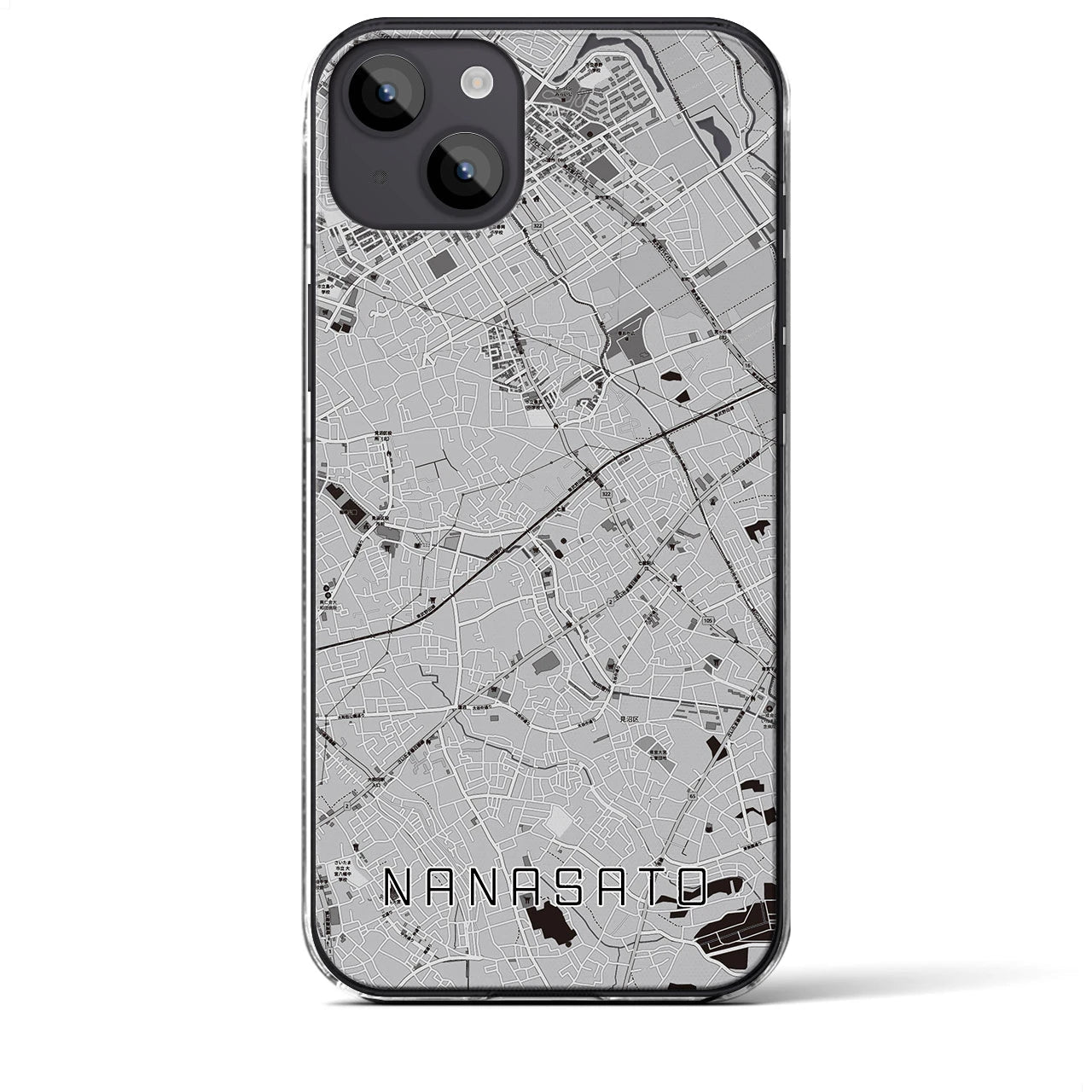 【七里(埼玉県)】地図柄iPhoneケース(クリアタイプ)