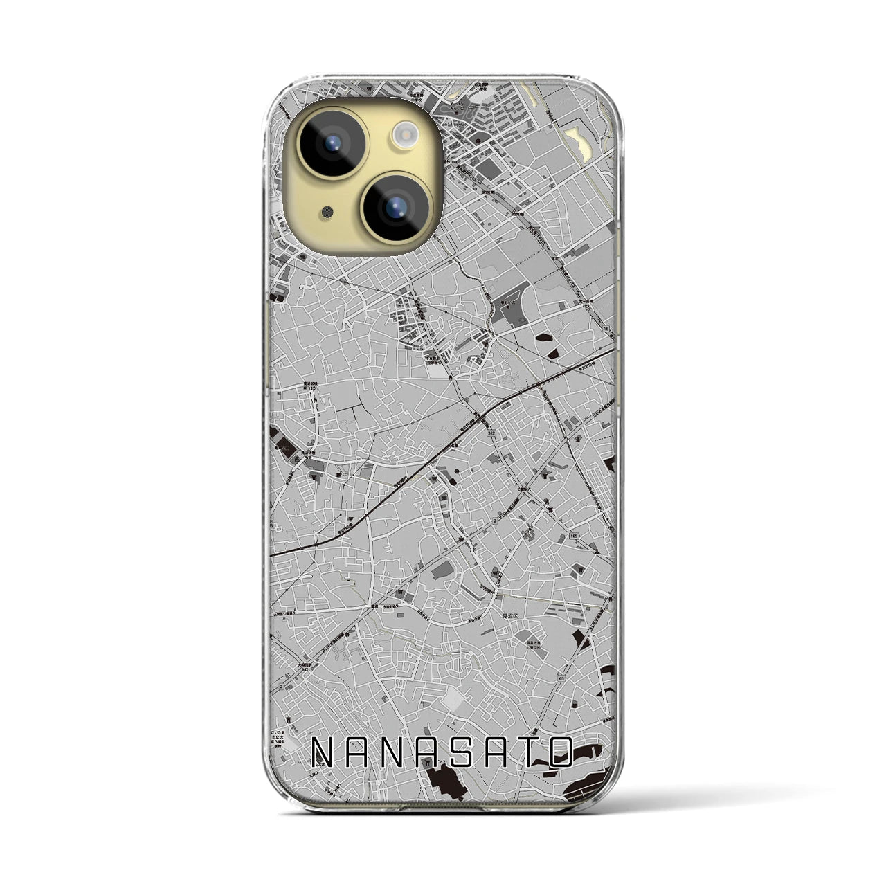 【七里(埼玉県)】地図柄iPhoneケース(クリアタイプ)