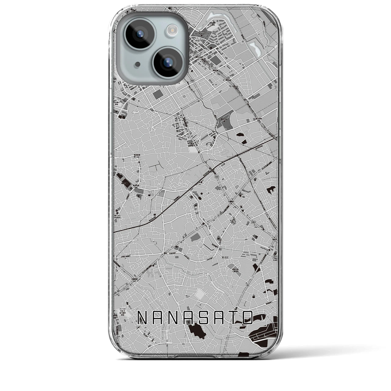 【七里(埼玉県)】地図柄iPhoneケース(クリアタイプ)