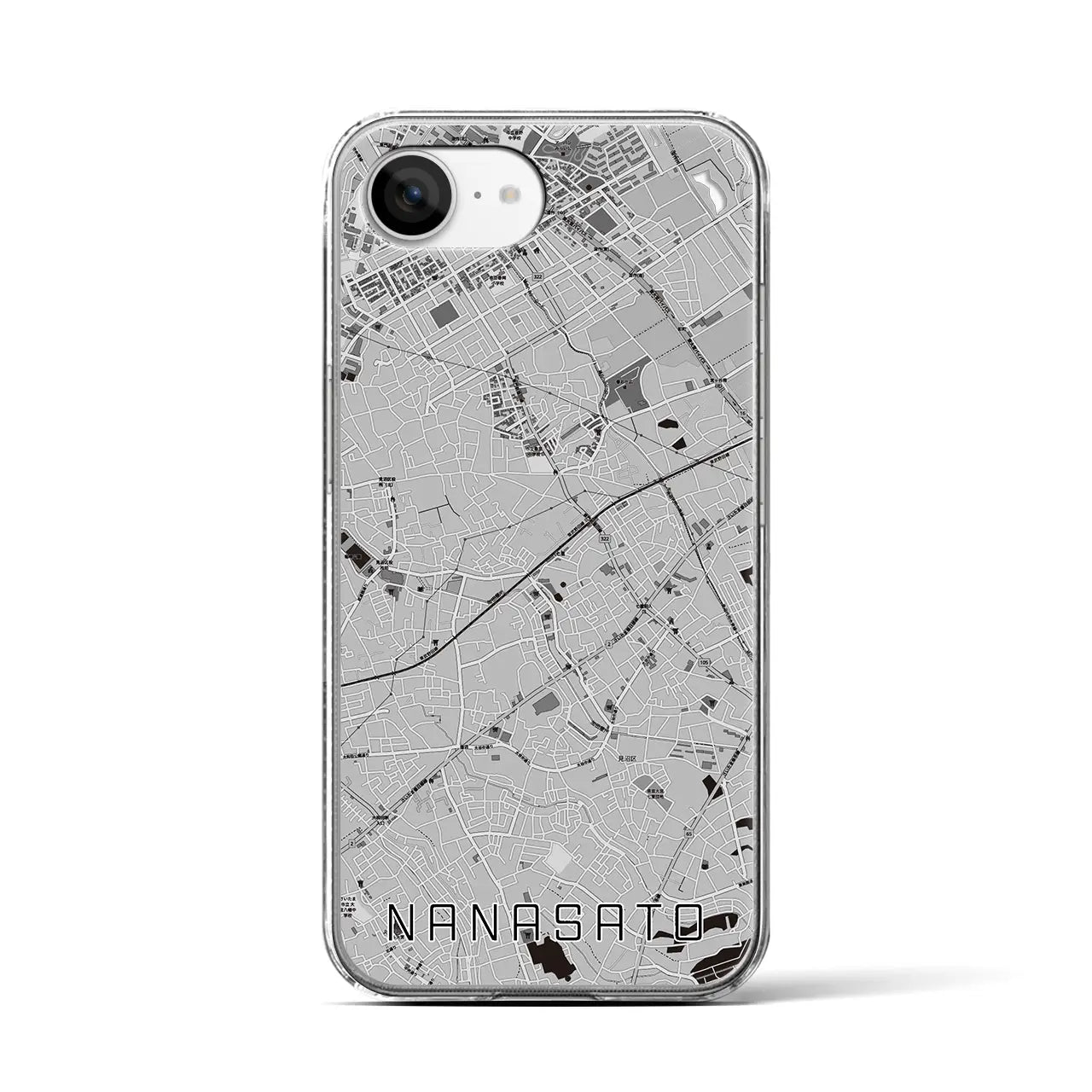 【七里(埼玉県)】地図柄iPhoneケース(クリアタイプ)