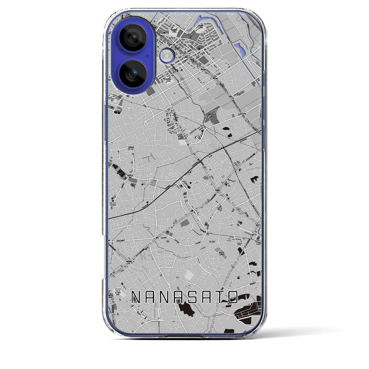 【七里(埼玉県)】地図柄iPhoneケース(クリアタイプ)