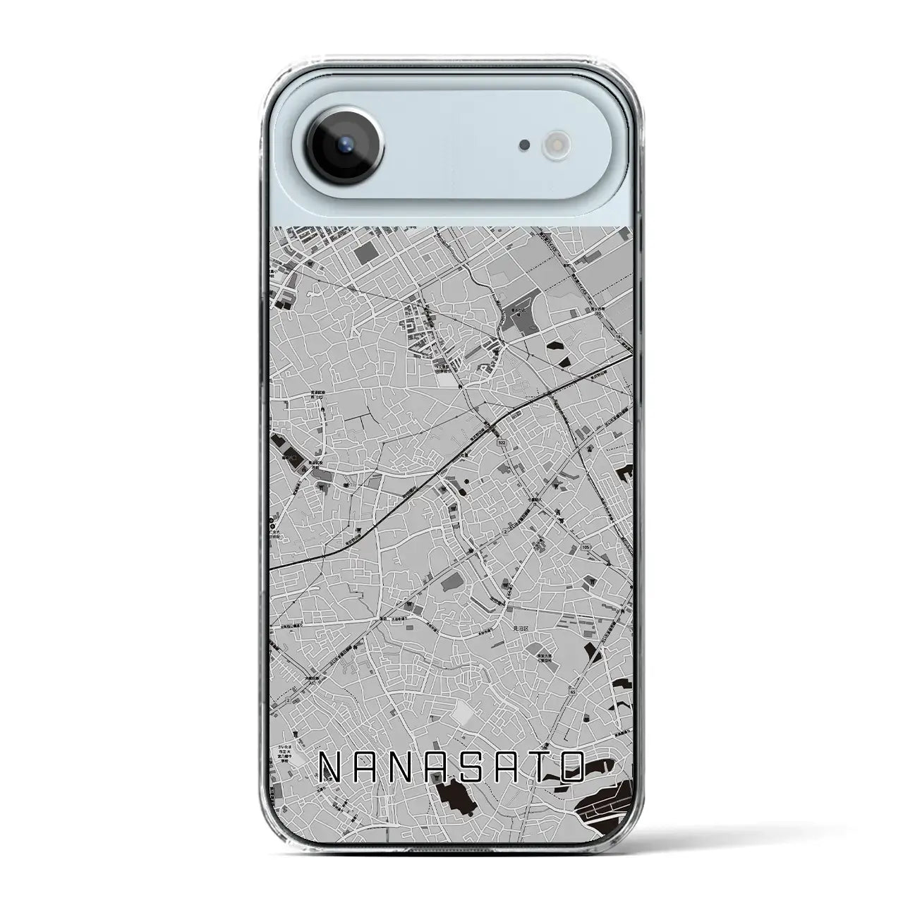 【七里(埼玉県)】地図柄iPhoneケース(クリアタイプ)