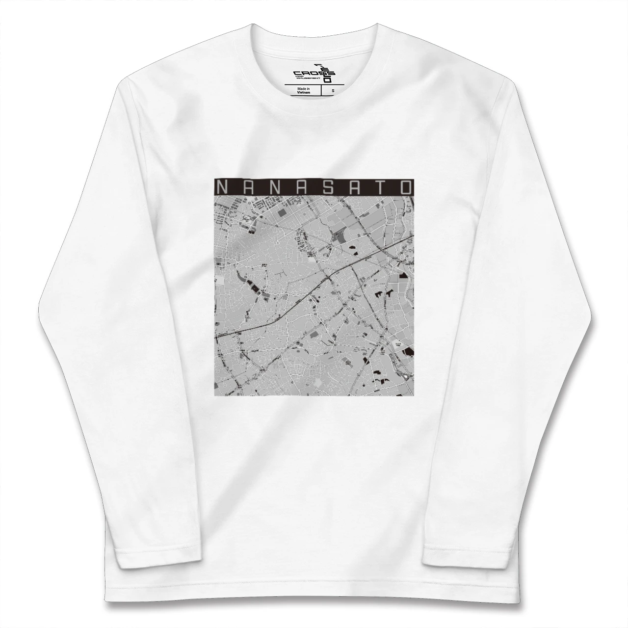 【七里(埼玉県)】地図柄ロングスリーブTシャツ