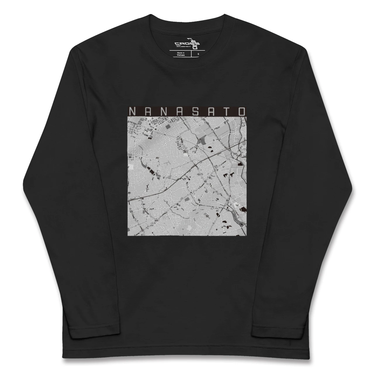 【七里(埼玉県)】地図柄ロングスリーブTシャツ