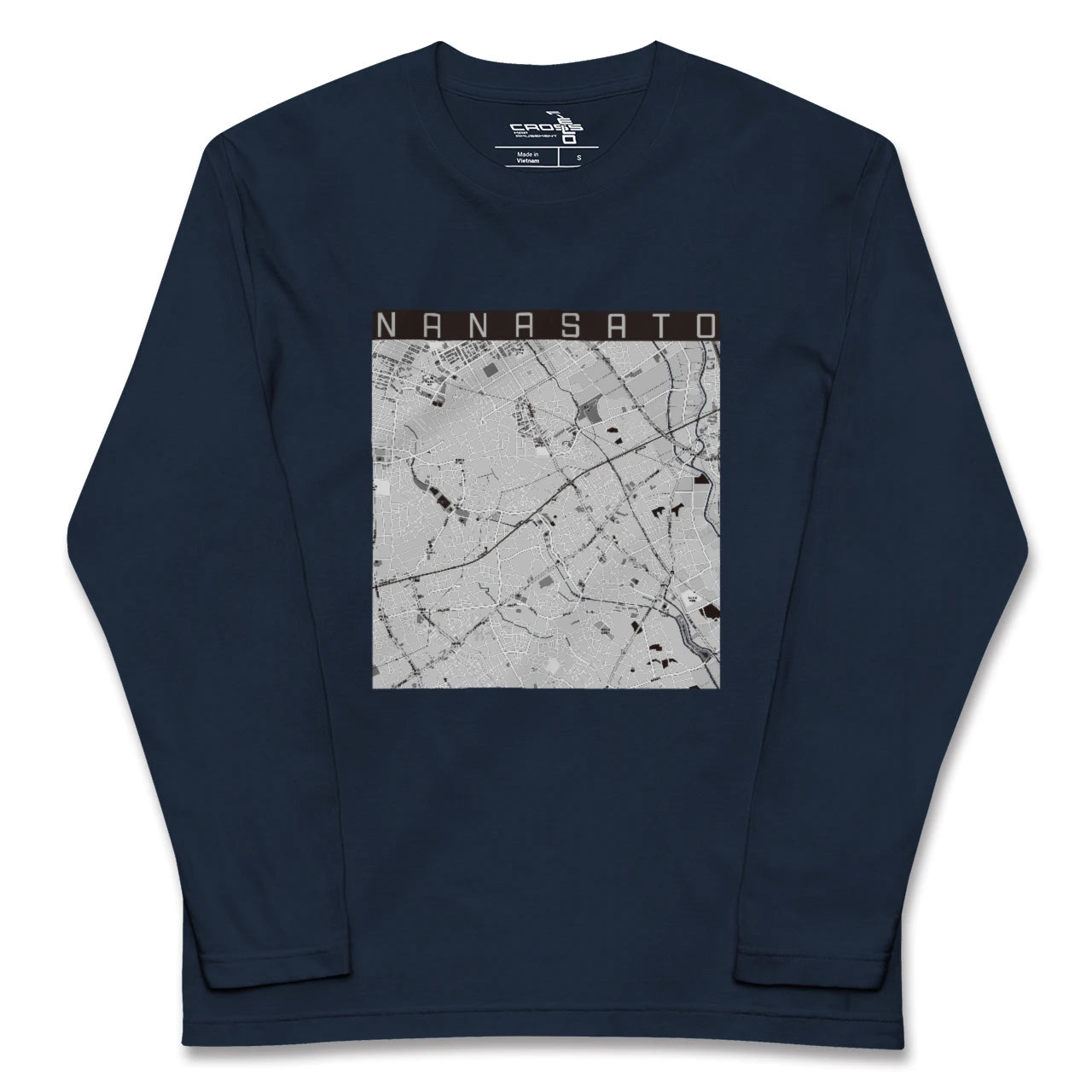 【七里(埼玉県)】地図柄ロングスリーブTシャツ