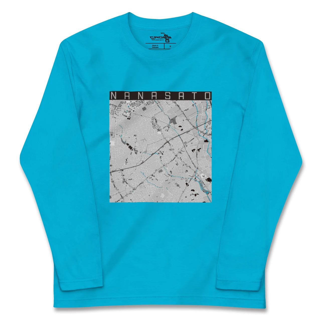 【七里(埼玉県)】地図柄ロングスリーブTシャツ