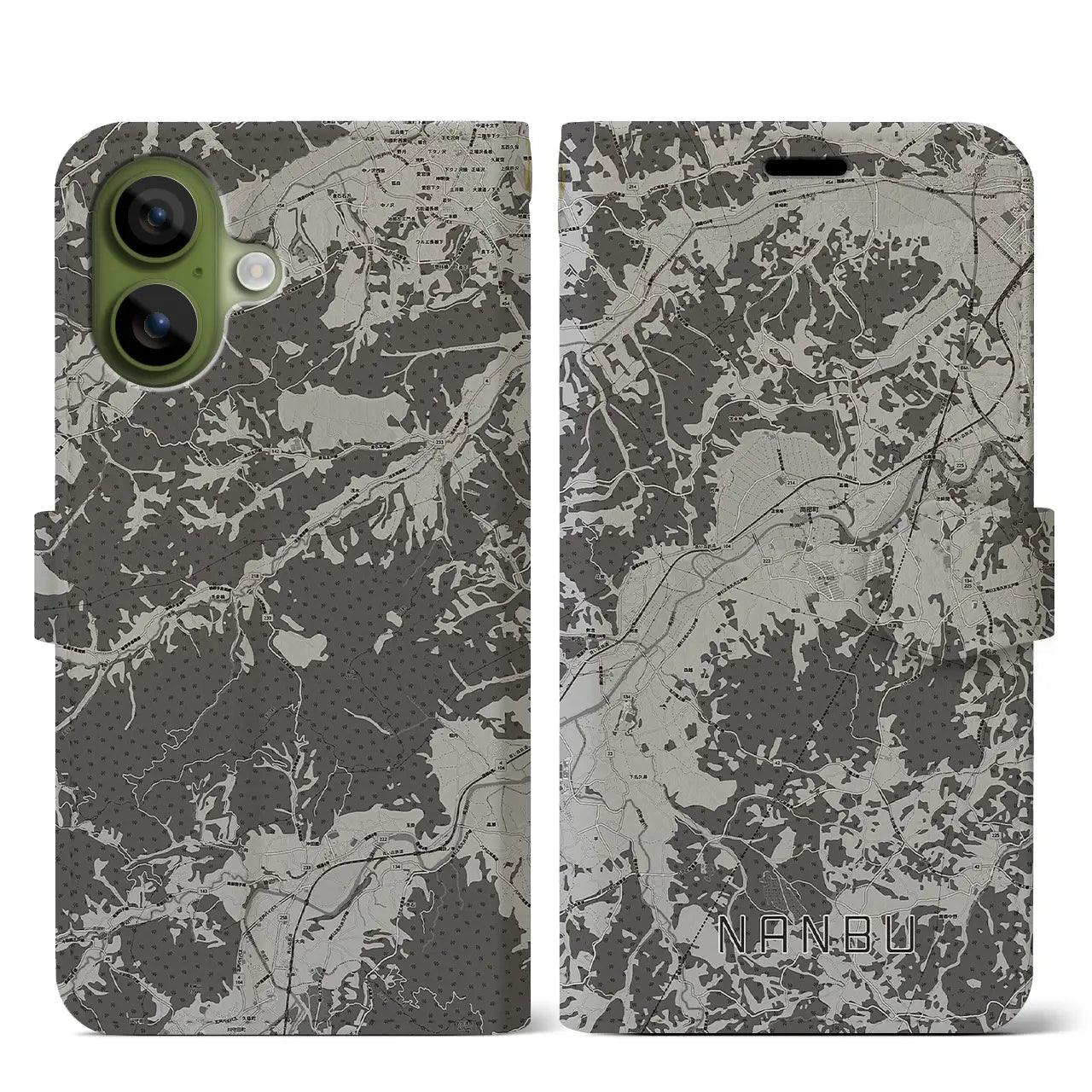 【南部(青森県)】地図柄iPhoneケース(手帳タイプ)