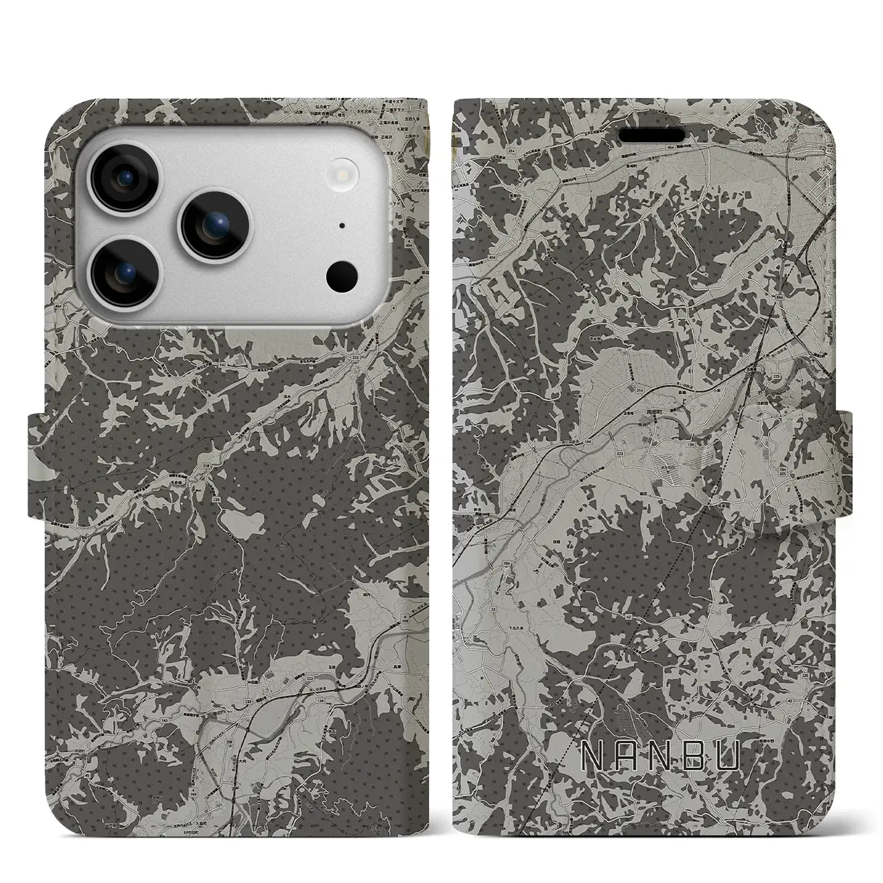 【南部(青森県)】地図柄iPhoneケース(手帳タイプ)