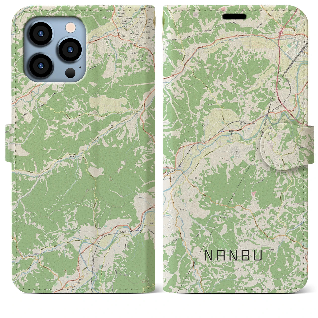 【南部(青森県)】地図柄iPhoneケース(手帳タイプ)