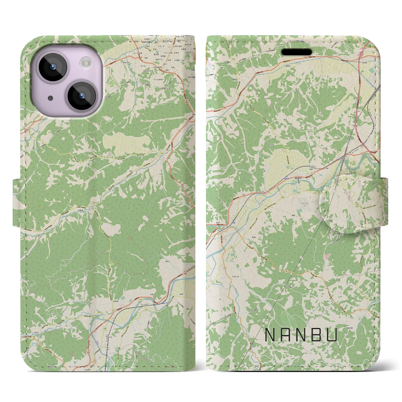 【南部(青森県)】地図柄iPhoneケース(手帳タイプ)