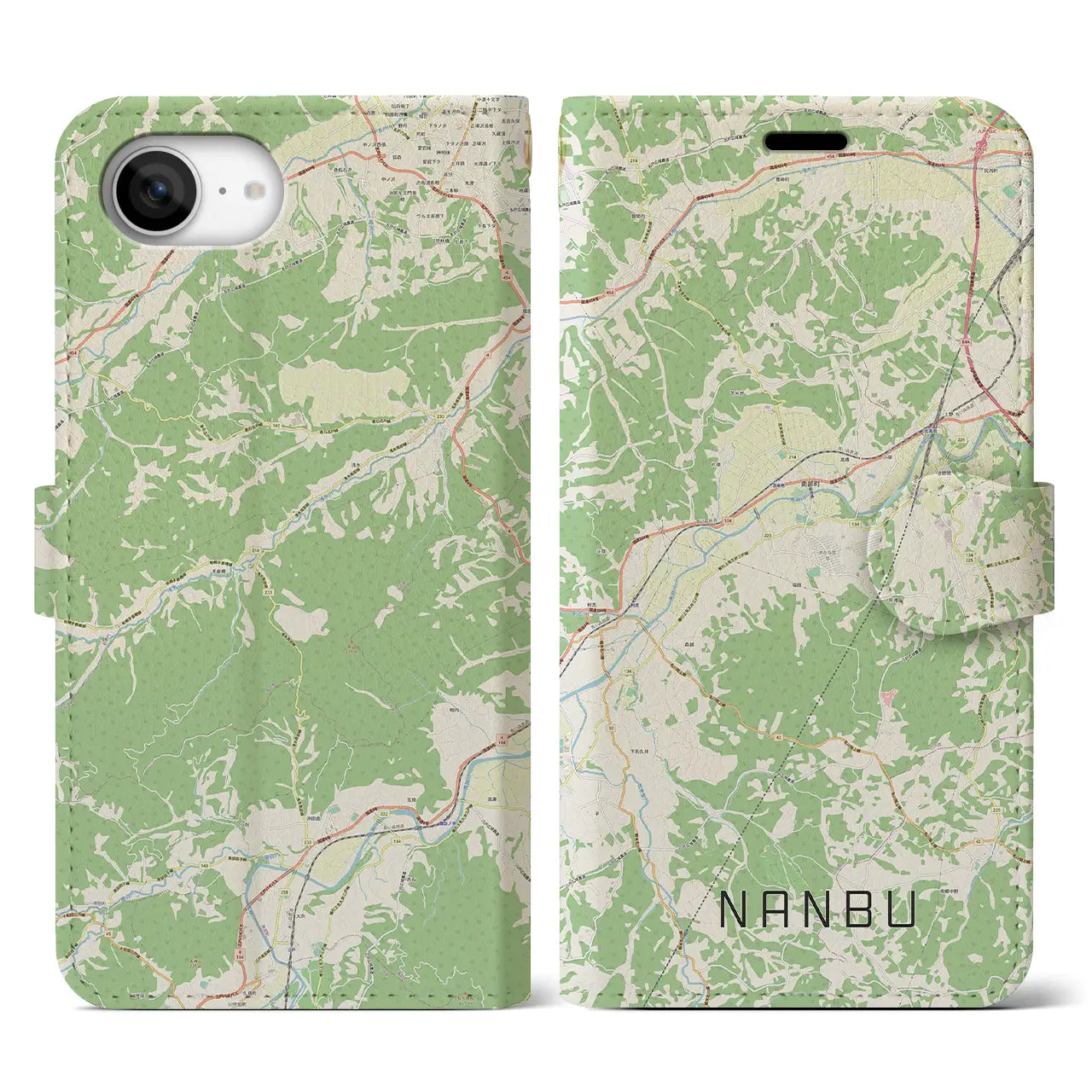【南部(青森県)】地図柄iPhoneケース(手帳タイプ)
