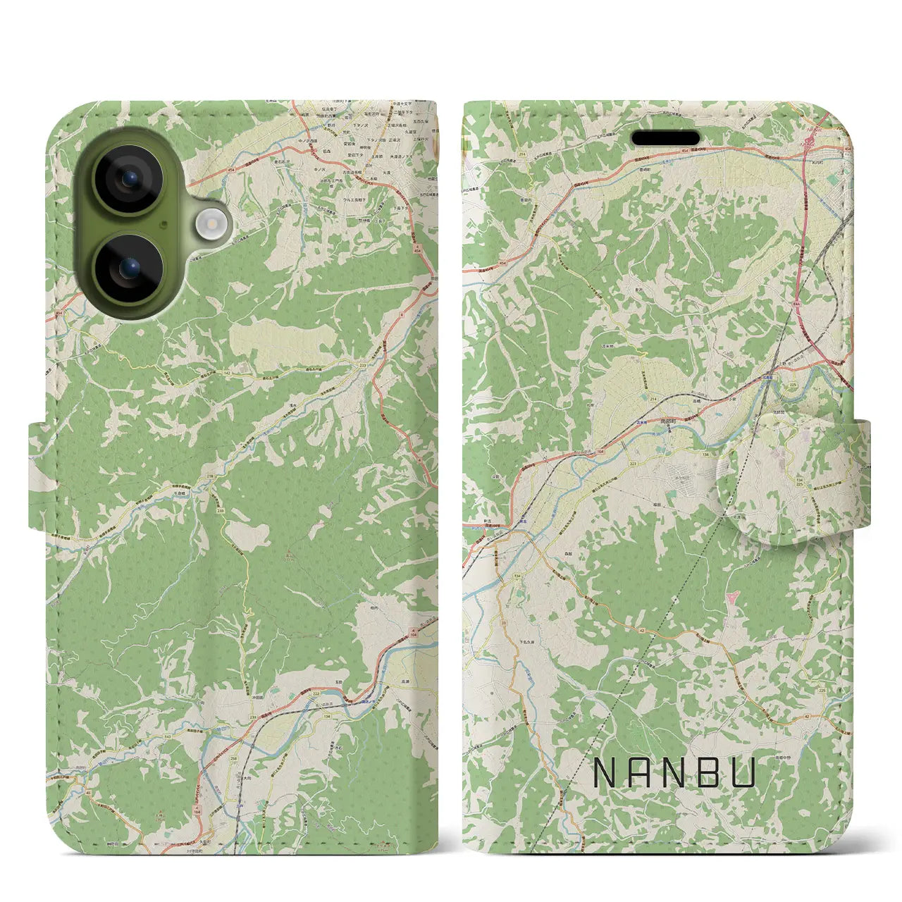 【南部(青森県)】地図柄iPhoneケース(手帳タイプ)