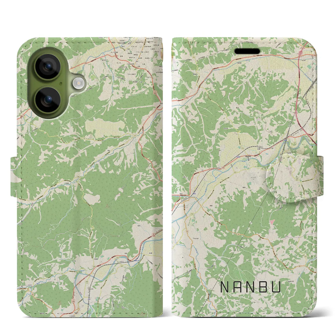 【南部(青森県)】地図柄iPhoneケース(手帳タイプ)ナチュラル・iPhone 17 Pro Max 用