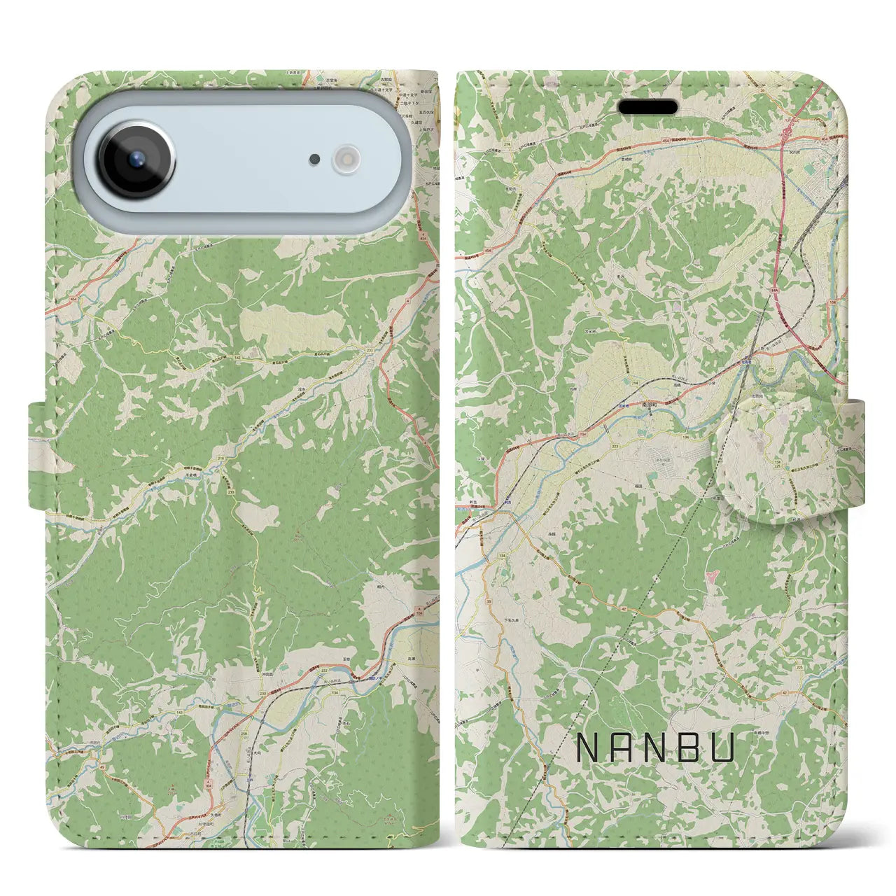 【南部(青森県)】地図柄iPhoneケース(手帳タイプ)