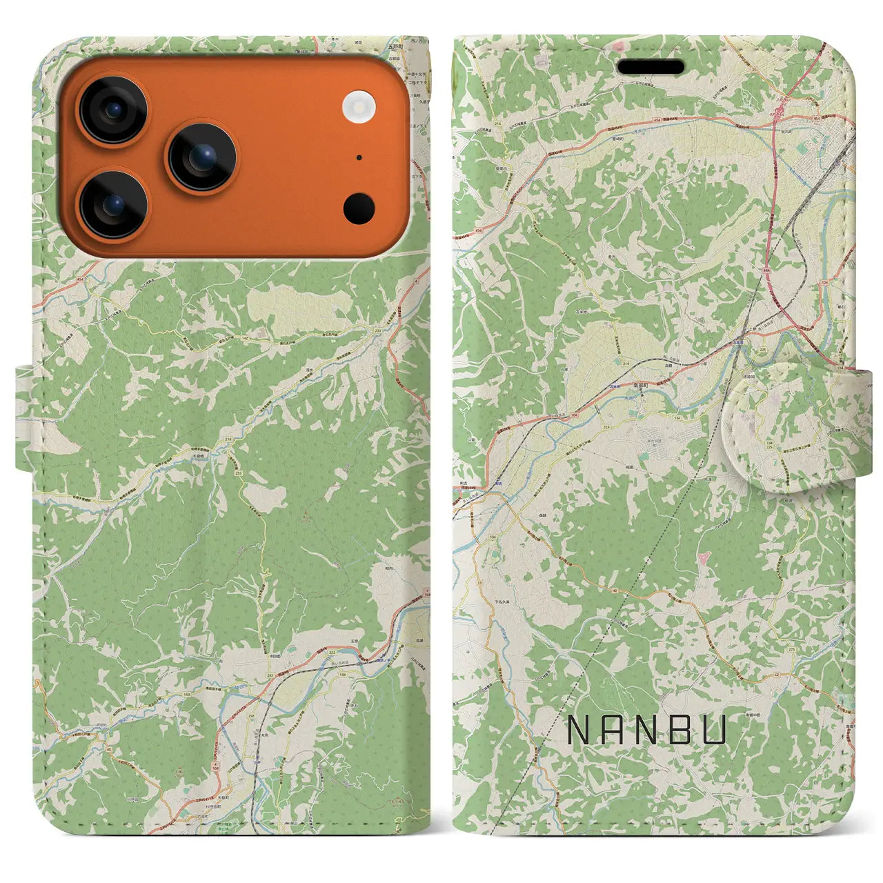 【南部(青森県)】地図柄iPhoneケース(手帳タイプ)