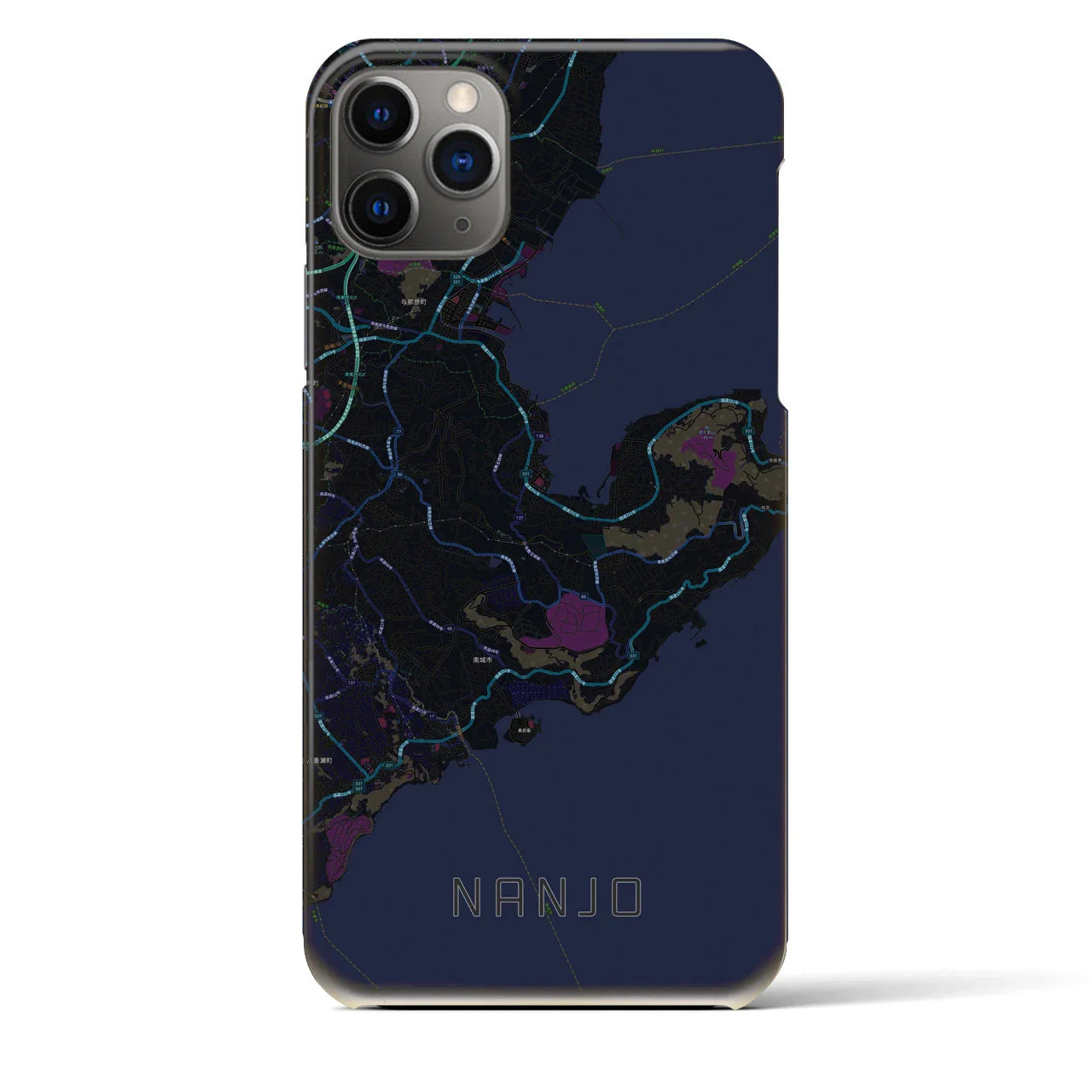 【南城(沖縄県)】地図柄iPhoneケース(バックカバータイプ)