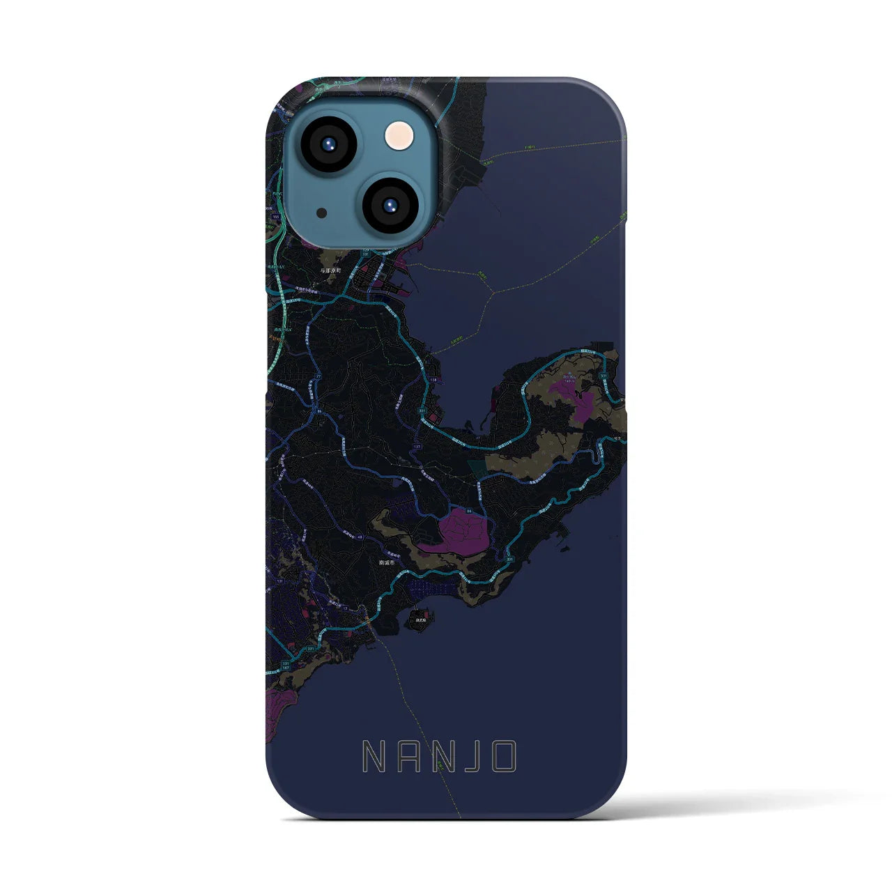 【南城(沖縄県)】地図柄iPhoneケース(バックカバータイプ)