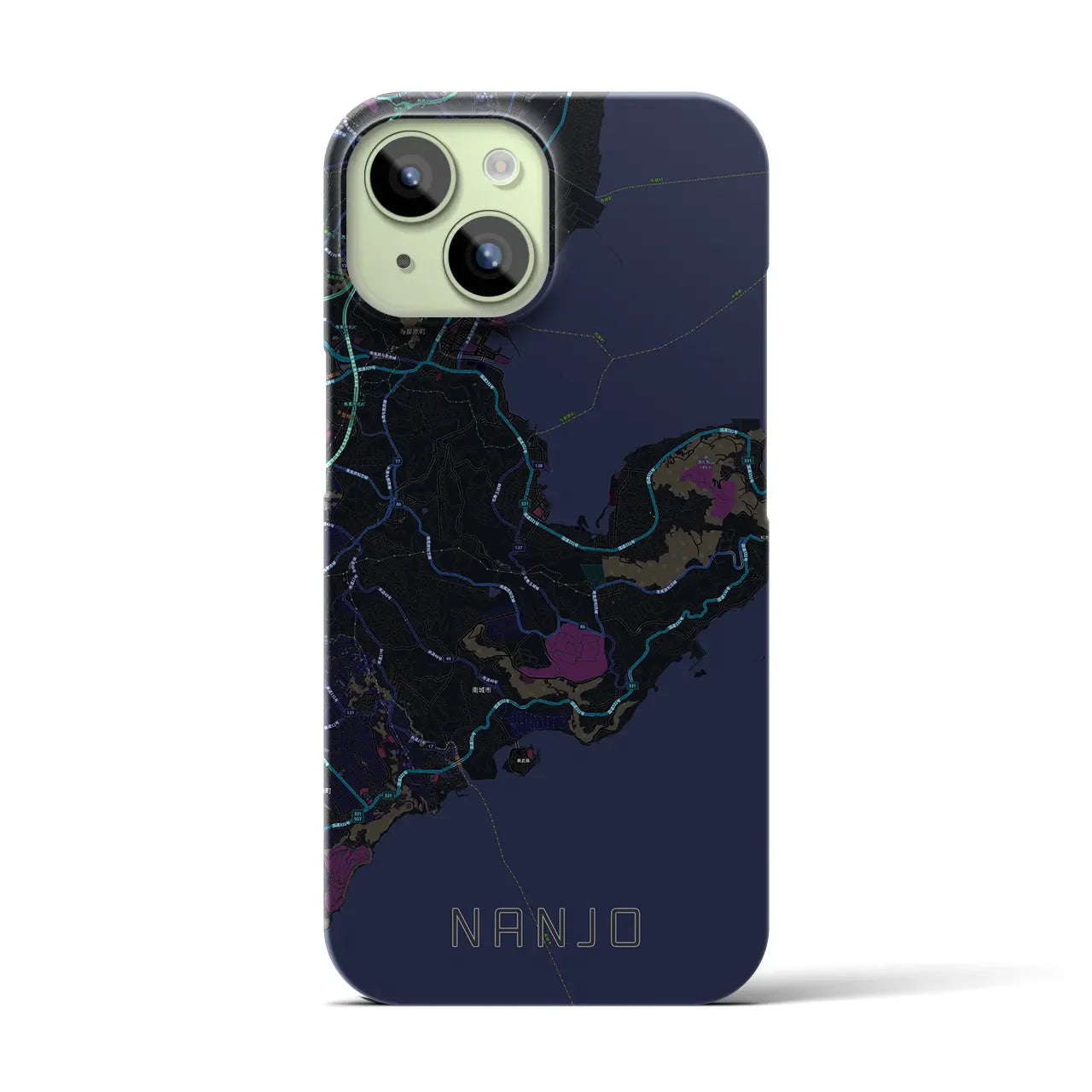 【南城(沖縄県)】地図柄iPhoneケース(バックカバータイプ)