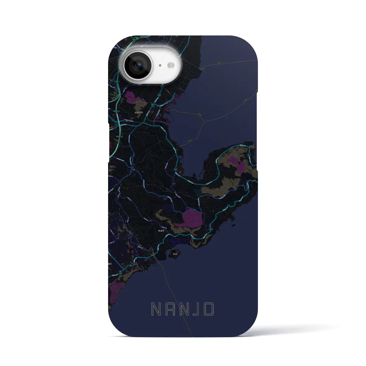 【南城(沖縄県)】地図柄iPhoneケース(バックカバータイプ)