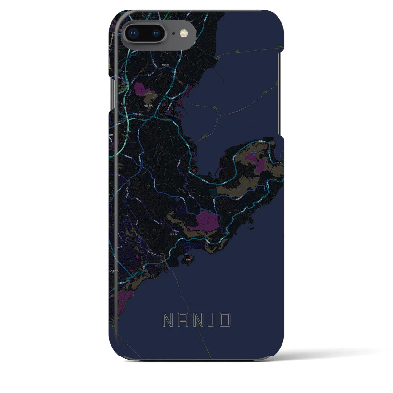 【南城(沖縄県)】地図柄iPhoneケース(バックカバータイプ)