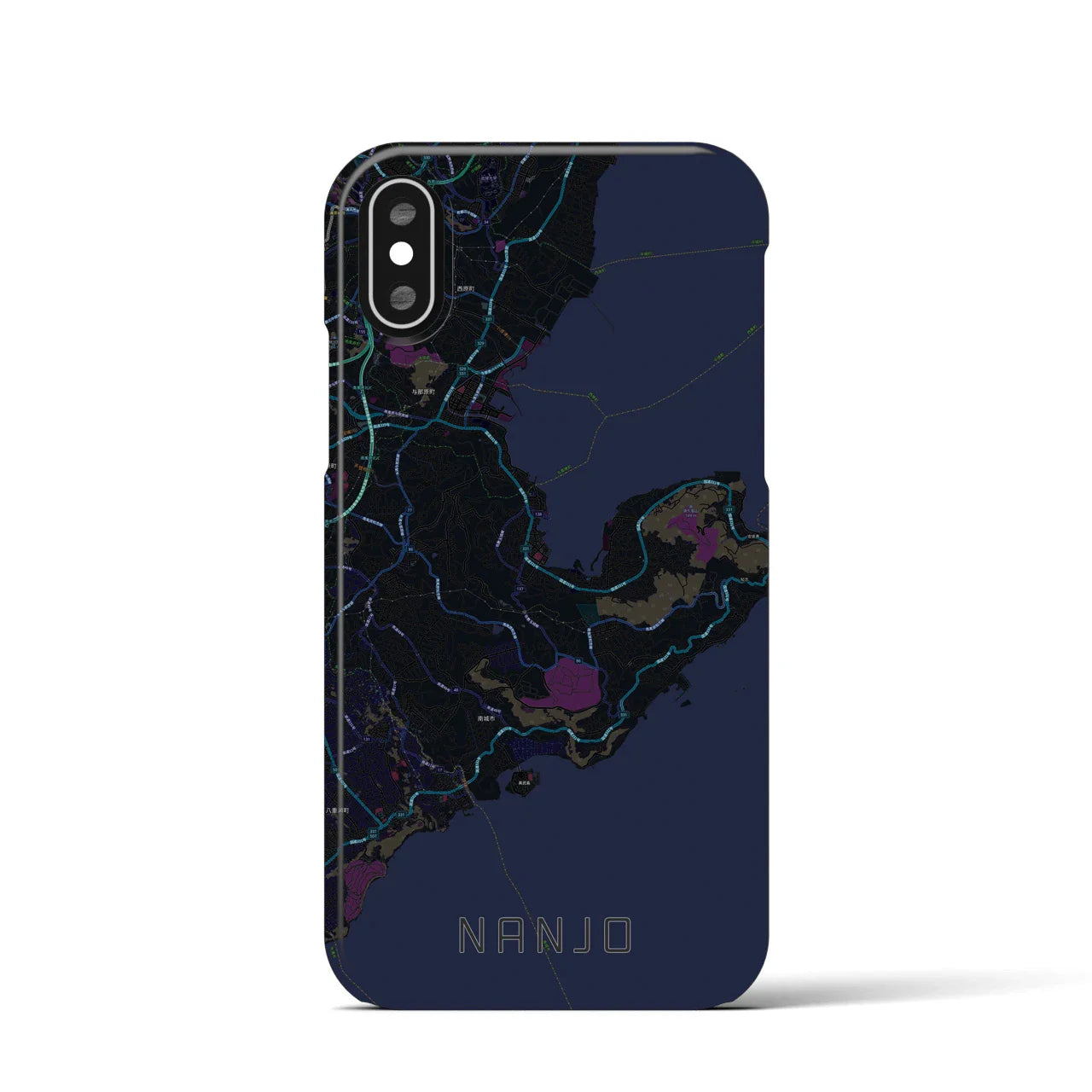 【南城(沖縄県)】地図柄iPhoneケース(バックカバータイプ)