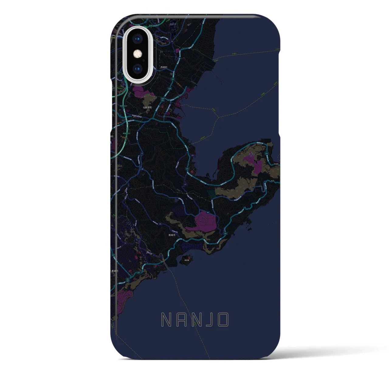 【南城(沖縄県)】地図柄iPhoneケース(バックカバータイプ)