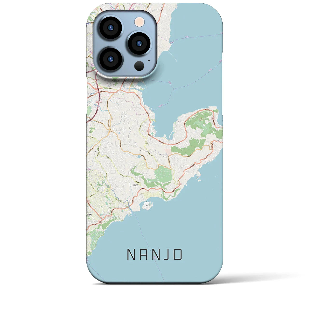 【南城(沖縄県)】地図柄iPhoneケース(バックカバータイプ)