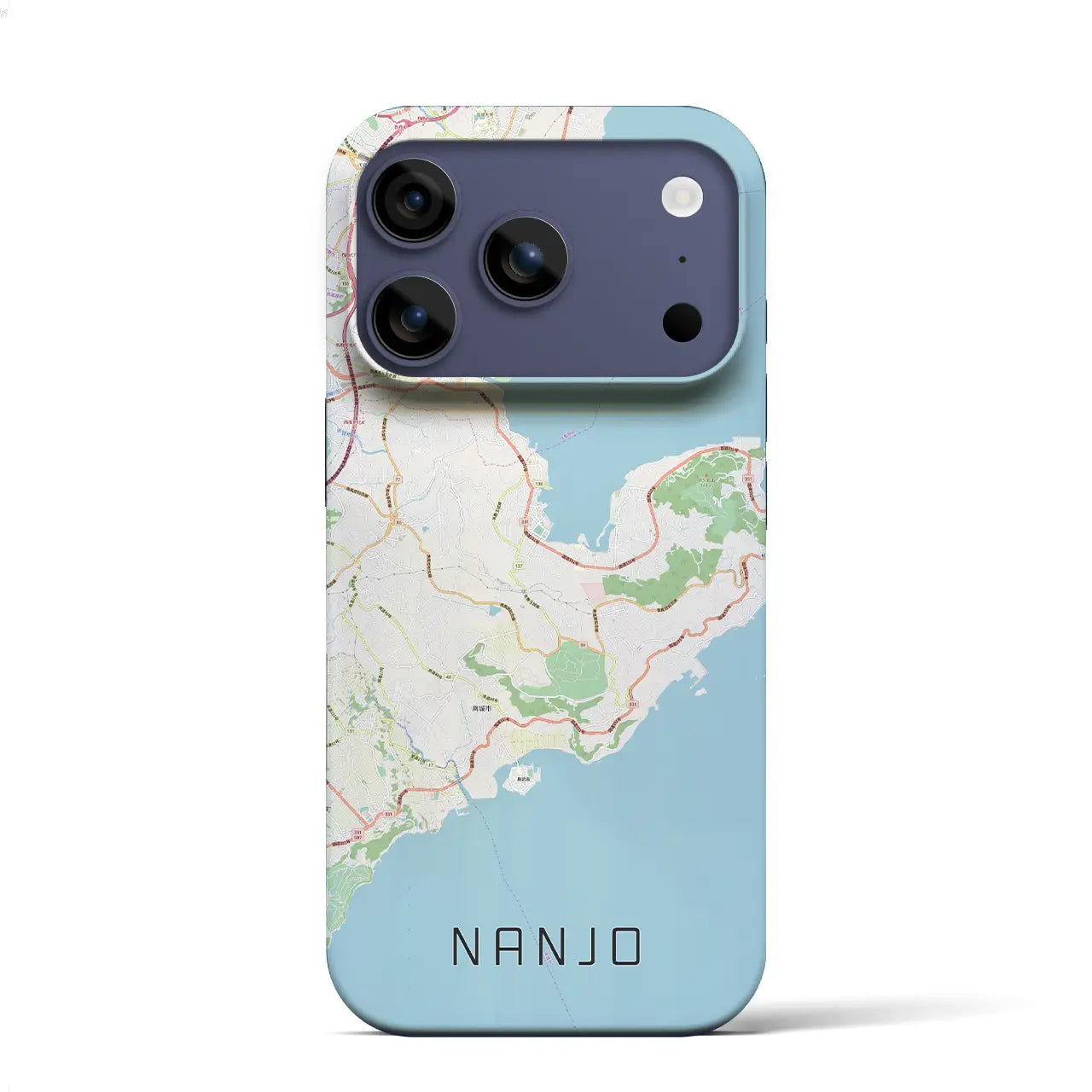 【南城(沖縄県)】地図柄iPhoneケース(バックカバータイプ)ブラック・iPhone 17 Pro Max 用