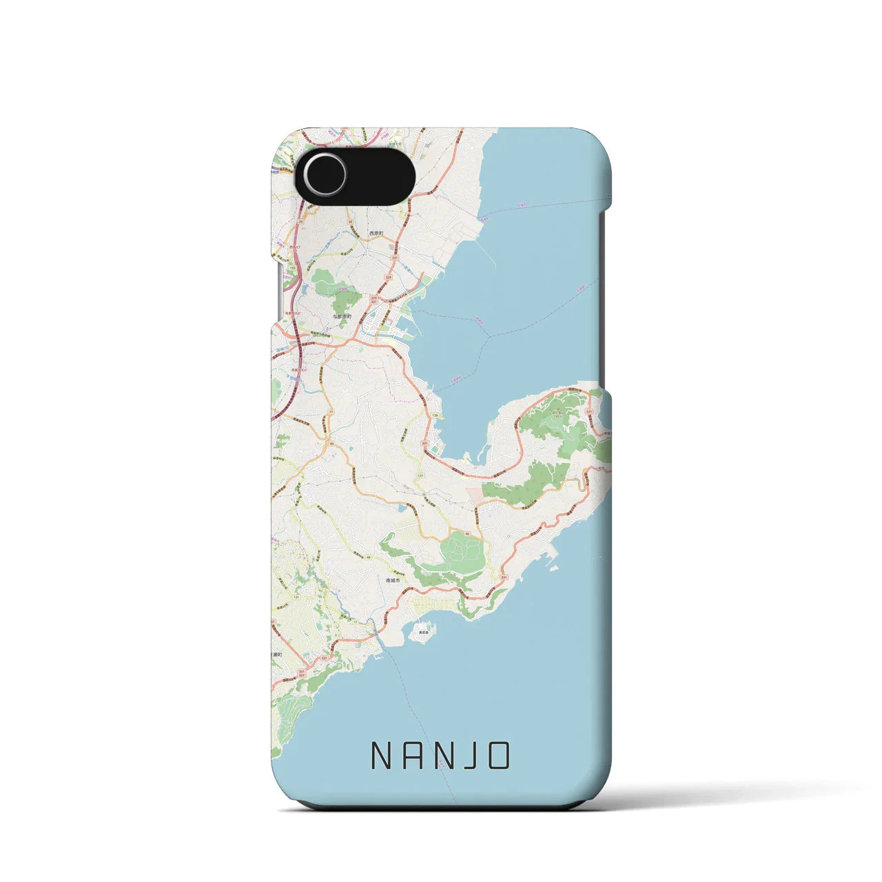 【南城(沖縄県)】地図柄iPhoneケース(バックカバータイプ)