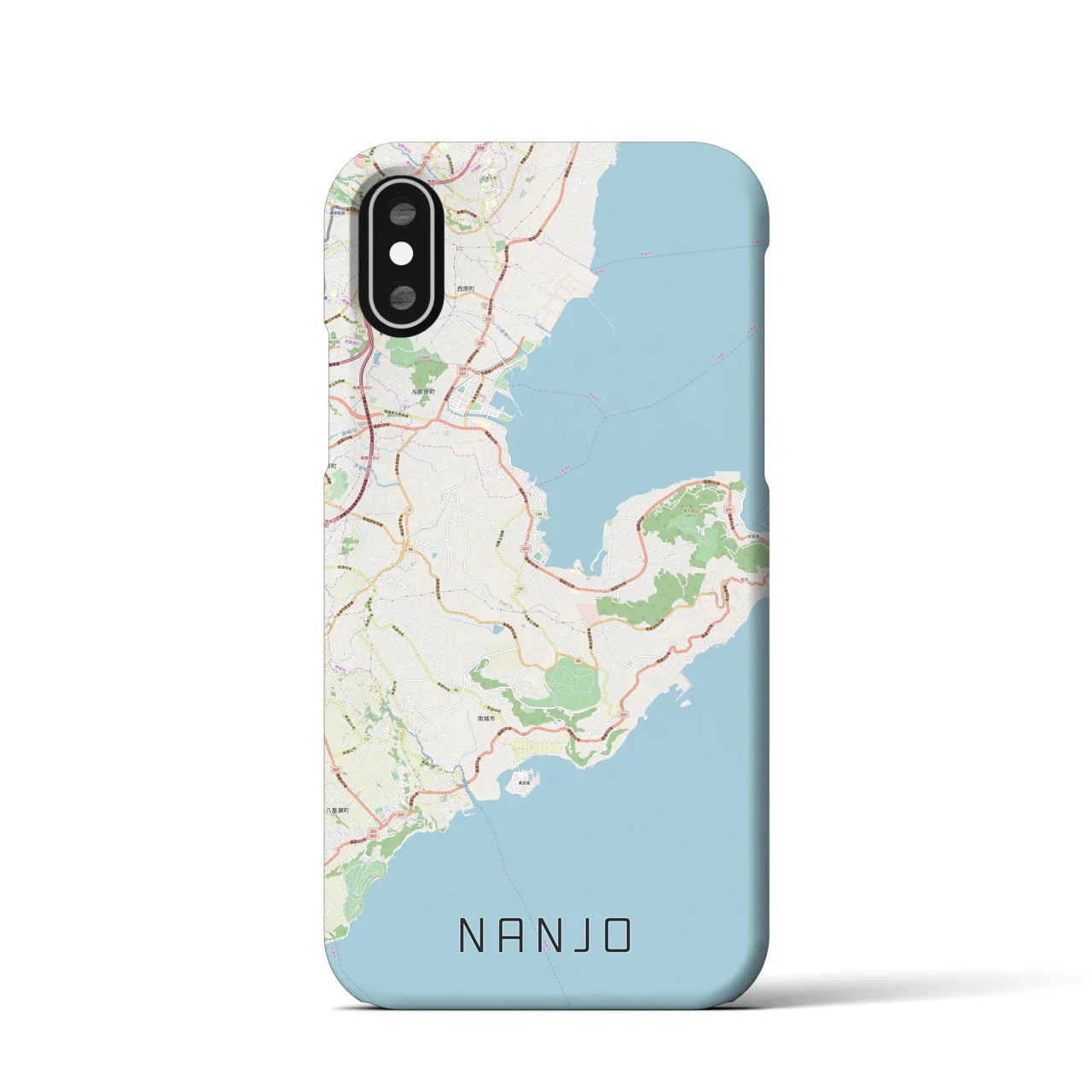 【南城(沖縄県)】地図柄iPhoneケース(バックカバータイプ)
