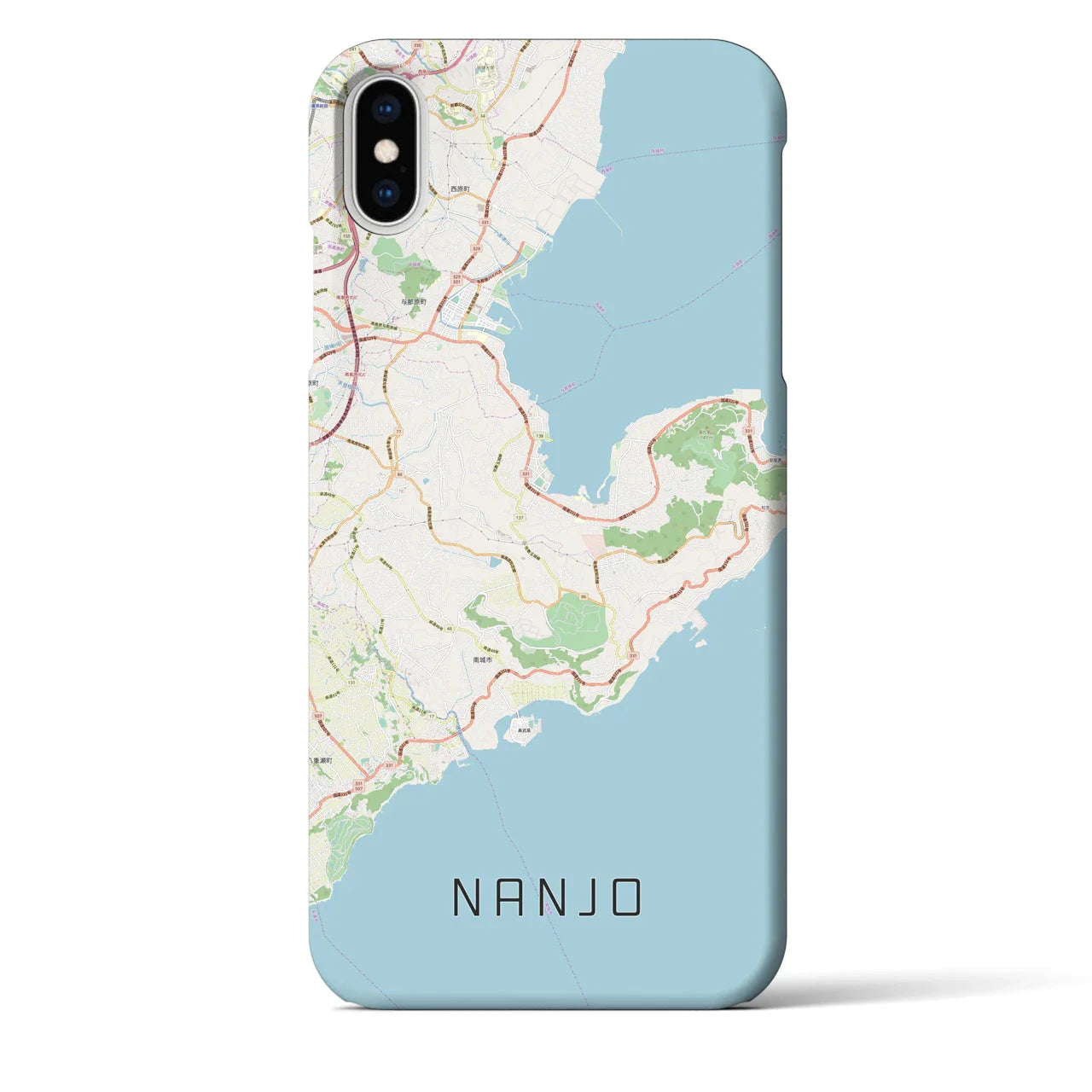 【南城(沖縄県)】地図柄iPhoneケース(バックカバータイプ)
