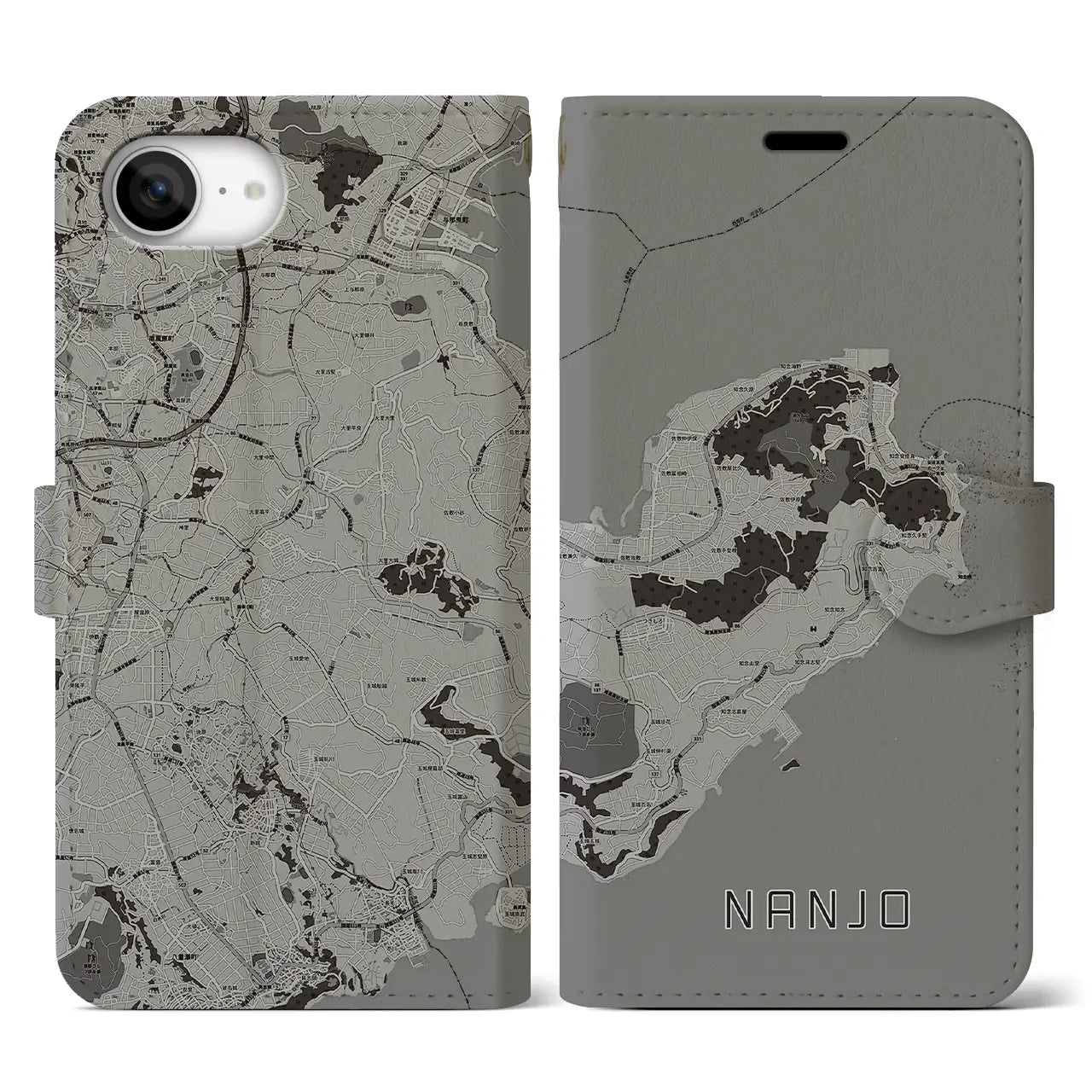 【南城(沖縄県)】地図柄iPhoneケース(手帳タイプ)