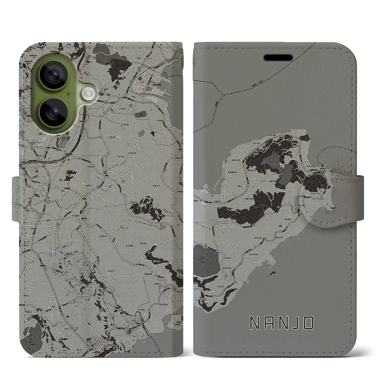 【南城(沖縄県)】地図柄iPhoneケース(手帳タイプ)