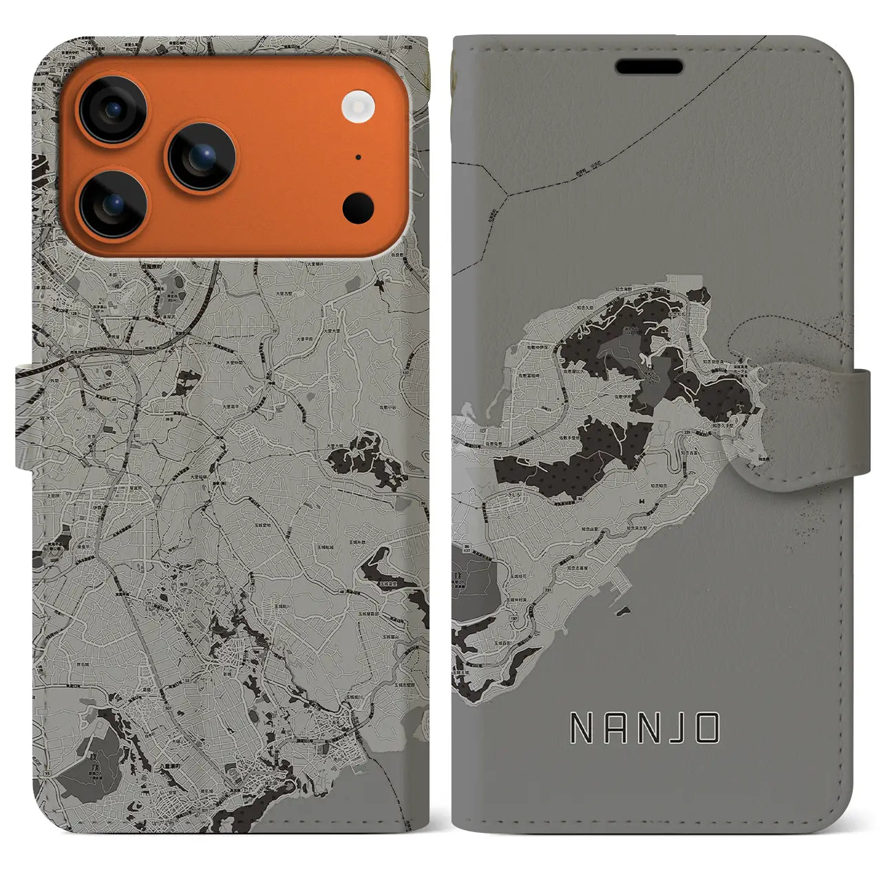 【南城(沖縄県)】地図柄iPhoneケース(手帳タイプ)