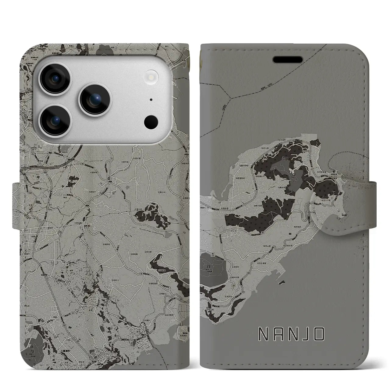 【南城(沖縄県)】地図柄iPhoneケース(手帳タイプ)