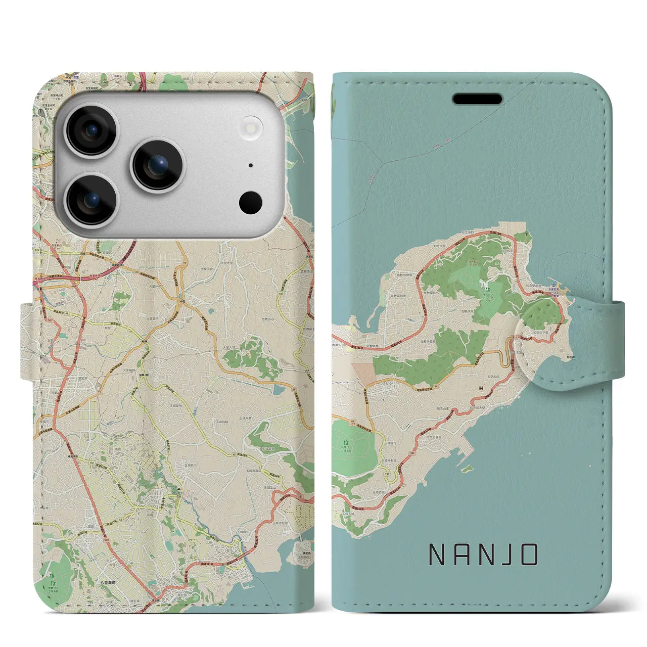 【南城(沖縄県)】地図柄iPhoneケース(手帳タイプ)