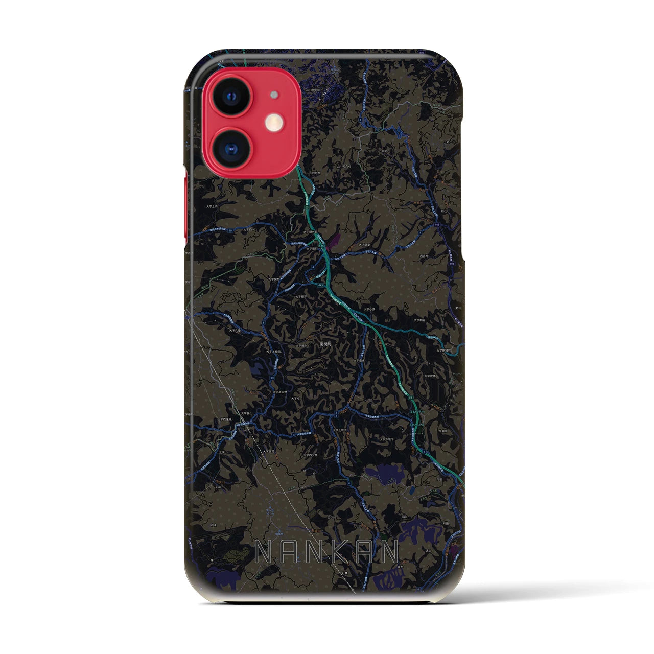 【南関(熊本県)】地図柄iPhoneケース(バックカバータイプ)