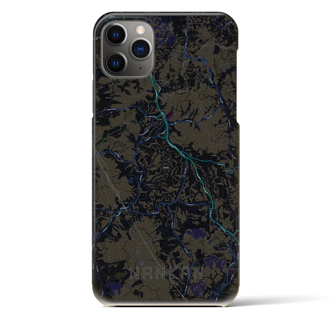 【南関(熊本県)】地図柄iPhoneケース(バックカバータイプ)