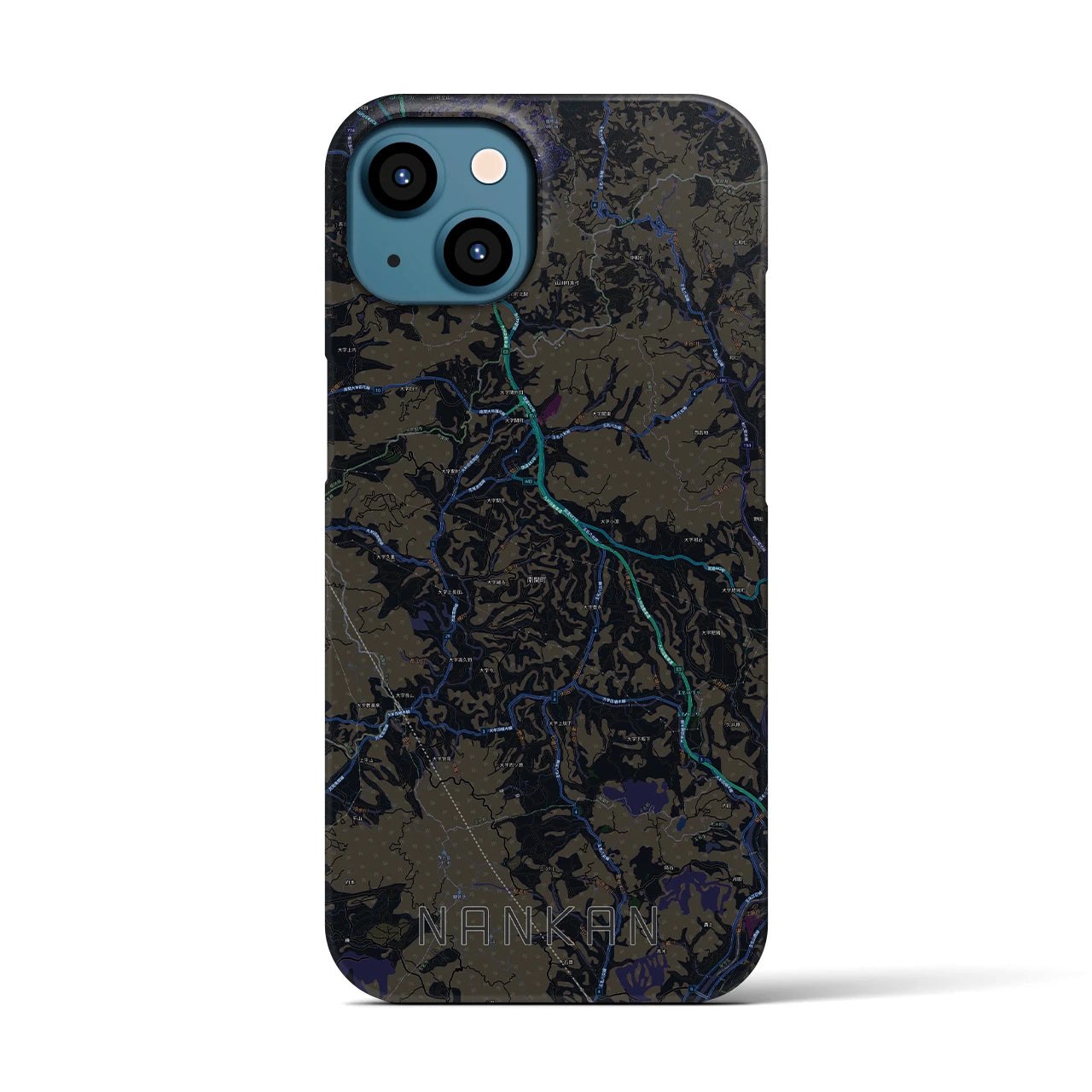 【南関(熊本県)】地図柄iPhoneケース(バックカバータイプ)
