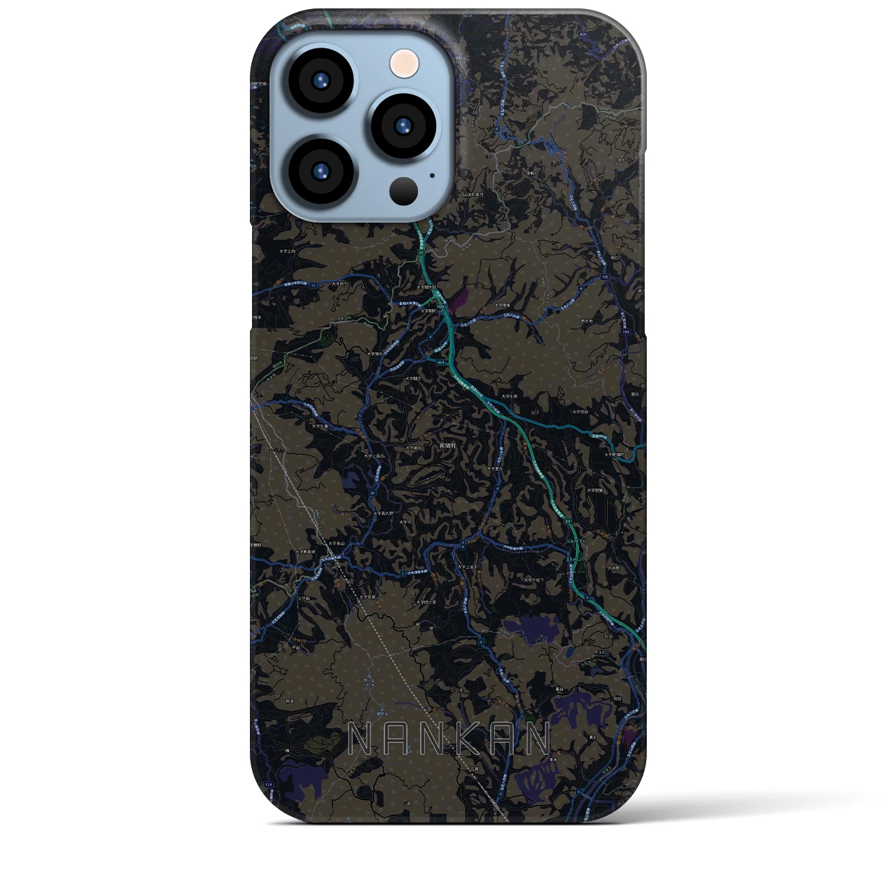 【南関(熊本県)】地図柄iPhoneケース(バックカバータイプ)