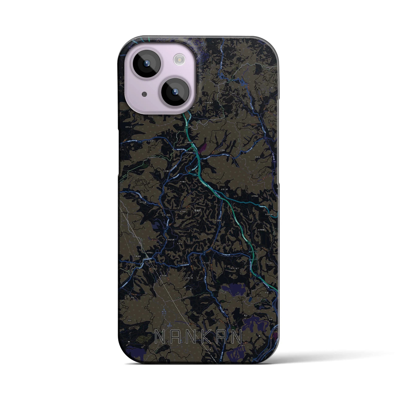【南関(熊本県)】地図柄iPhoneケース(バックカバータイプ)