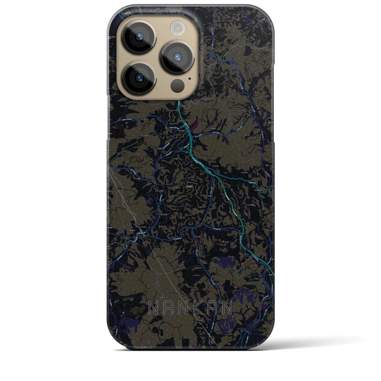 【南関(熊本県)】地図柄iPhoneケース(バックカバータイプ)