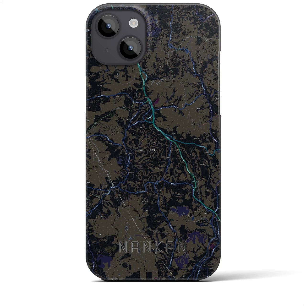 【南関(熊本県)】地図柄iPhoneケース(バックカバータイプ)