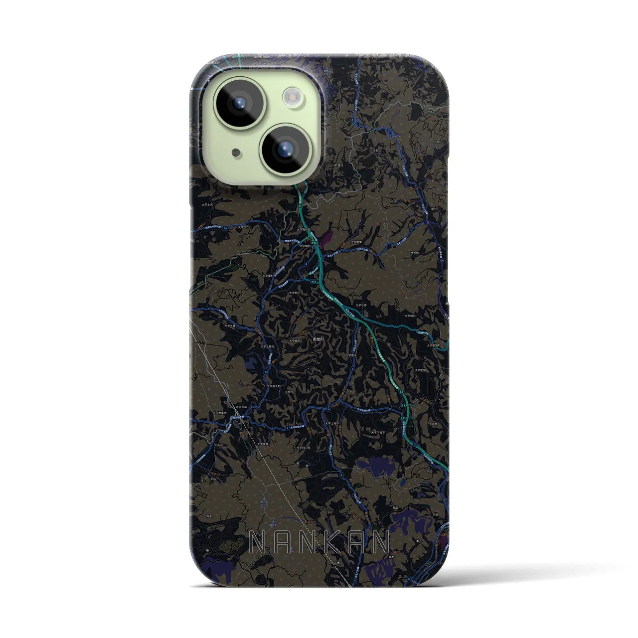 【南関(熊本県)】地図柄iPhoneケース(バックカバータイプ)