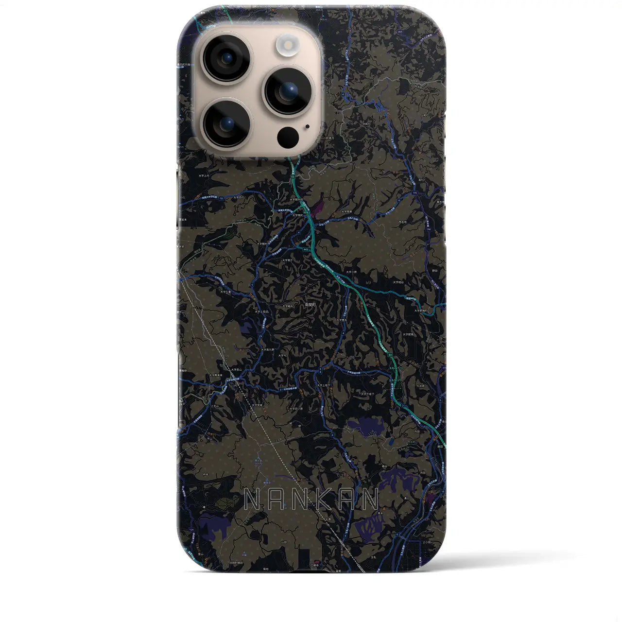 【南関(熊本県)】地図柄iPhoneケース(バックカバータイプ)
