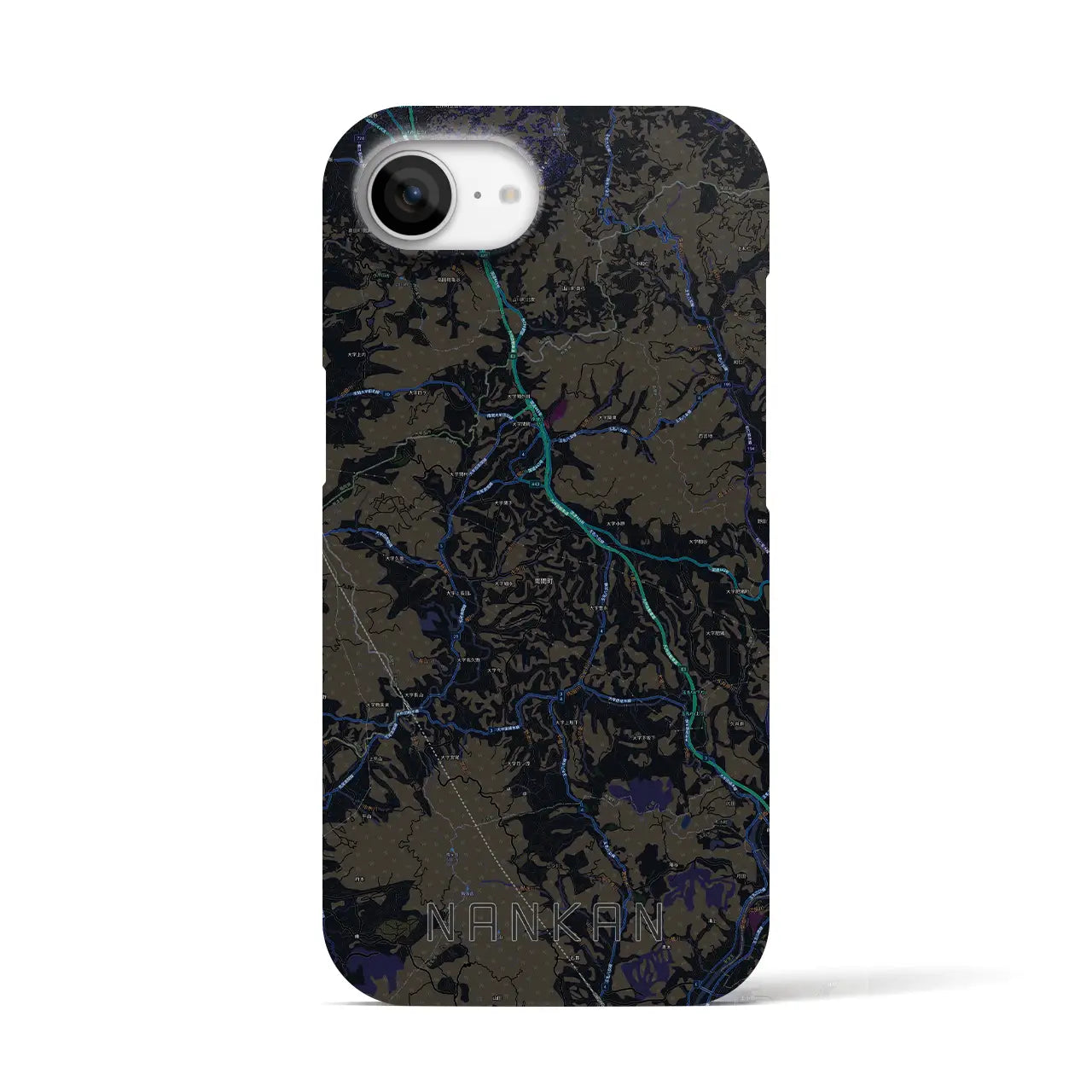 【南関(熊本県)】地図柄iPhoneケース(バックカバータイプ)
